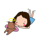 A little girl with her Bear（個別スタンプ：4）