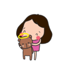 A little girl with her Bear（個別スタンプ：22）