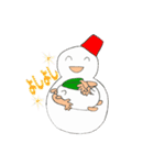 Snow rabbit and Snowman（個別スタンプ：34）