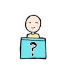 机に向かう人（個別スタンプ：11）