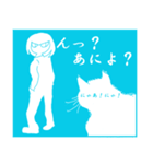 猫実 ブルー版（個別スタンプ：17）