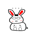 Fluffy Glasses Rabbit（個別スタンプ：4）