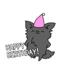 誕生日祝い 黒い犬ピッピとパピヨンぱぴ子（個別スタンプ：15）