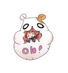 長いハムスターと女の子（個別スタンプ：37）