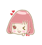 パステルカラーな女の子と、ときどきクマ（個別スタンプ：1）