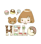 パステルカラーな女の子と、ときどきクマ（個別スタンプ：34）