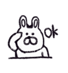 クレヨンうさぎ。（個別スタンプ：3）