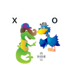 Mr. Duck blue and Mr. Green Chameleon（個別スタンプ：25）