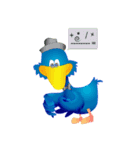 Mr. Duck blue and Mr. Green Chameleon（個別スタンプ：40）