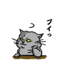 だらしない灰色の猫（個別スタンプ：10）