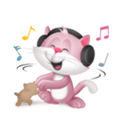 Pinkat : A Cat Loves Music and Puppy（個別スタンプ：23）