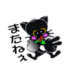 ハート柄の黒猫（手話編）（個別スタンプ：40）