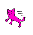 ◆ピンクのかわいい猫の生活スタンプ（個別スタンプ：3）