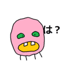 ピンク顔のおとぼけ宇宙バイキン（個別スタンプ：3）