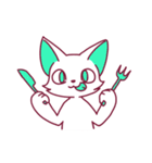 しろねこカラフル（個別スタンプ：22）