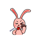 Pink Grumpy Rabbit（個別スタンプ：1）