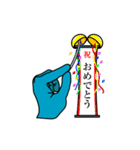 幸せの青い手袋（個別スタンプ：18）