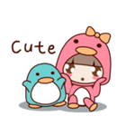 Little Pinku and Cute penguin（個別スタンプ：3）