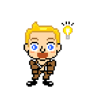 Pixel Art 「金髪男の喜怒哀楽」（個別スタンプ：8）