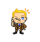 Pixel Art 「金髪男の喜怒哀楽」（個別スタンプ：9）