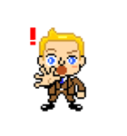 Pixel Art 「金髪男の喜怒哀楽」（個別スタンプ：14）