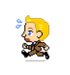 Pixel Art 「金髪男の喜怒哀楽」（個別スタンプ：40）