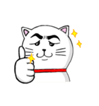 おかしな白猫（個別スタンプ：10）