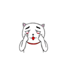 おかしな白猫（個別スタンプ：32）