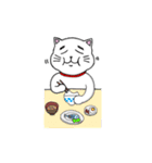 おかしな白猫（個別スタンプ：37）