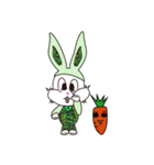 Camouflage rabbit ＆  carrots（個別スタンプ：23）