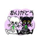 ハート柄の白猫と黒猫（手話編）ver.1（個別スタンプ：33）