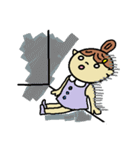 おだんごヘアーの女の子（個別スタンプ：8）