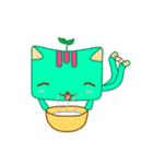 Green Curry Cat 2 (Khiao-Wan)（個別スタンプ：36）