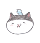 fat cat and blue bird（個別スタンプ：3）