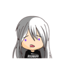 Ruruu girl with purple eyes ＆ white hair（個別スタンプ：23）