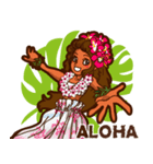 「ALOHA」ハワイアン＆南国風スタンプ（個別スタンプ：1）