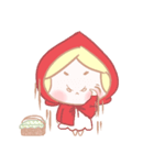 Cute red girl with Wolf story tale（個別スタンプ：8）