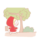 Cute red girl with Wolf story tale（個別スタンプ：9）