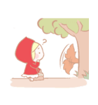 Cute red girl with Wolf story tale（個別スタンプ：11）