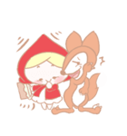 Cute red girl with Wolf story tale（個別スタンプ：19）