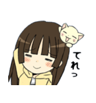 女の子とねこのスタンプ（個別スタンプ：11）