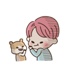 pink hair boy 'shushu'（個別スタンプ：19）