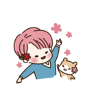 pink hair boy 'shushu'（個別スタンプ：31）