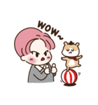 pink hair boy 'shushu'（個別スタンプ：35）