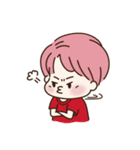 pink hair boy 'shushu'（個別スタンプ：37）