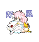 White and pink cat everyday（個別スタンプ：38）