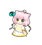 White and pink cat everyday（個別スタンプ：39）