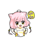 White and pink cat everyday（個別スタンプ：40）