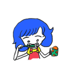 Blue hair（個別スタンプ：21）