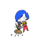 Blue hair（個別スタンプ：26）